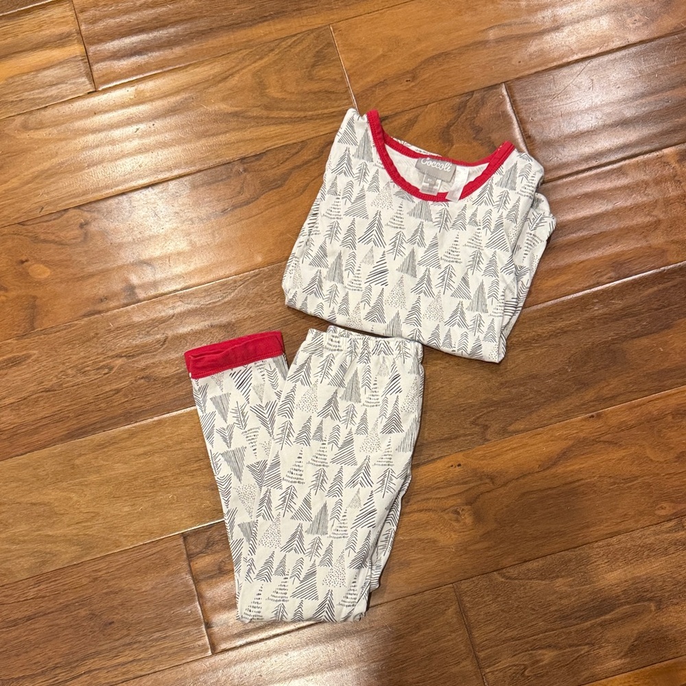 Coccoli Kids Pajama Set - Red and Gray Tree Print